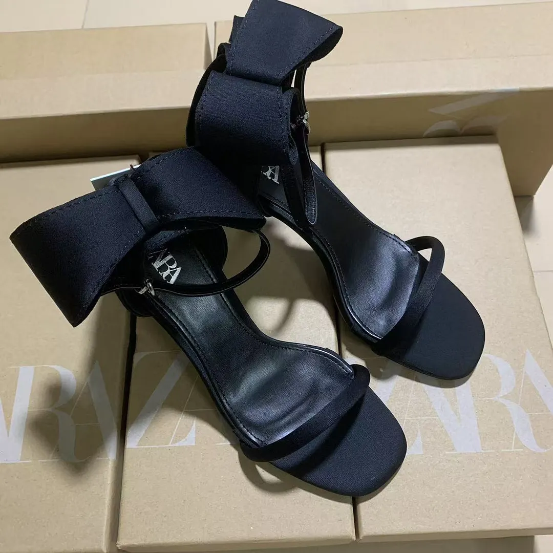 Breakj Breakj New 2025 Spring And Autumn High Heel With A Gripping Bag And Bows Fashion Wearing Women's Sandals