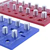 28Pcs Upgrade Nut and Bolt Thread Checker Includes 14 Imperial and 14 Metric Threads Wall-Mountable Bolt Size Finder with 304 Stainless Steel Pins for Screw Nut Bolt Size Finder Classification