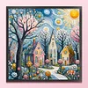 Colorful Houses-14CT Stamped Cross Stitch 40*40cm/15.75*15.75in tapestrymarket