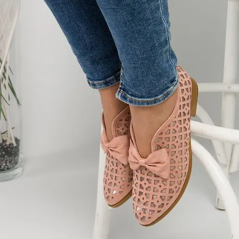 2021 Summer Loafers Bowtie Women Flats Pointed Toe Spring Shoes For Woman Platform Female Slip On Fotwear Women's Plus Size
