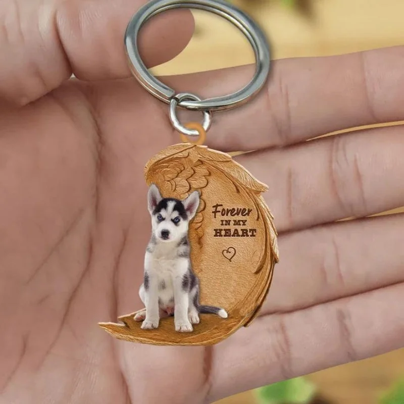 VigorDaily Siberian Husky Forever In My Heart Acrylic Keychain FK067