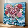 (25x25cm)DIY Flower Heart Framed Handmade Pearl Painting Art Craft Kit Living Home Decor