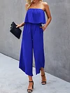 Irregular Clipping Bandeau Jumpsuits