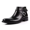 Stylish Mens Leather Dress Ankle Boots with Buckle