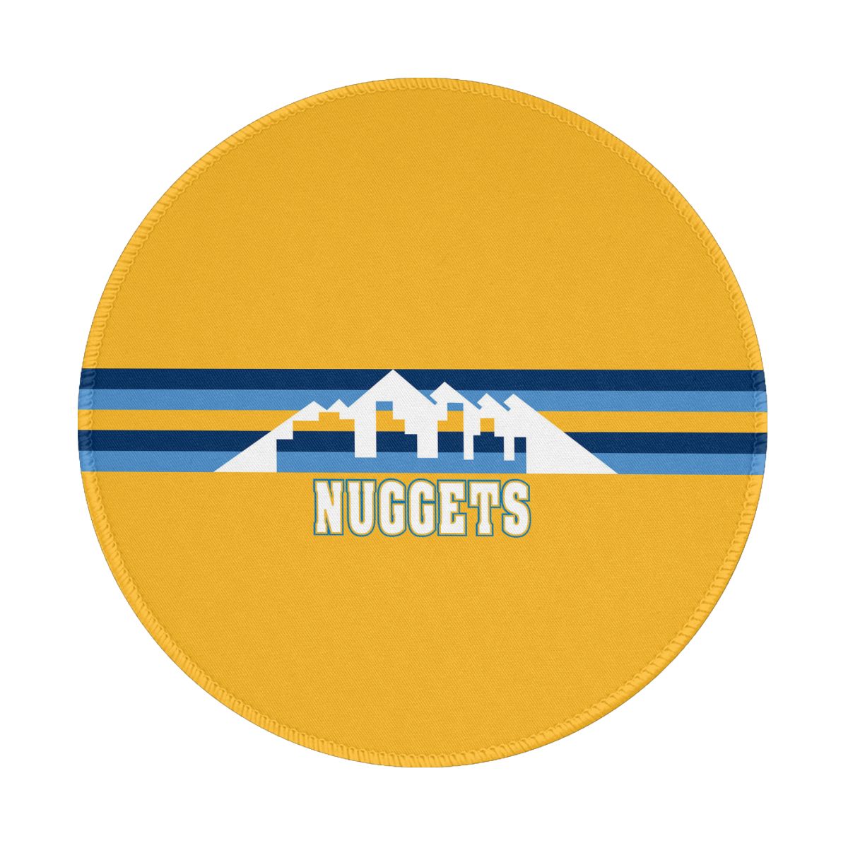 Denver Nuggets Yellow Waterproof Round Mouse Pad for Wireless Mouse
