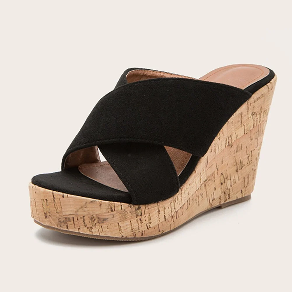 Sweet Butterfly Knot Slip On Sandals Fashion Summer Espadrille Wedge Heeled Shoes Woman Open Toe Platform Party Casual Sandals