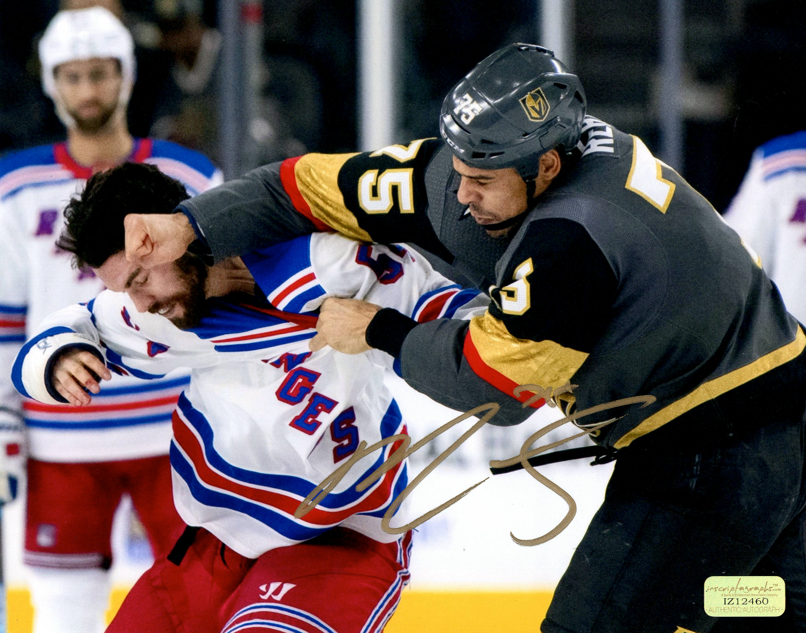 Ryan Reaves Signed Vegas Golden Knights 8x10 Photo Poster painting vs. McQuaid Fight COA Auto