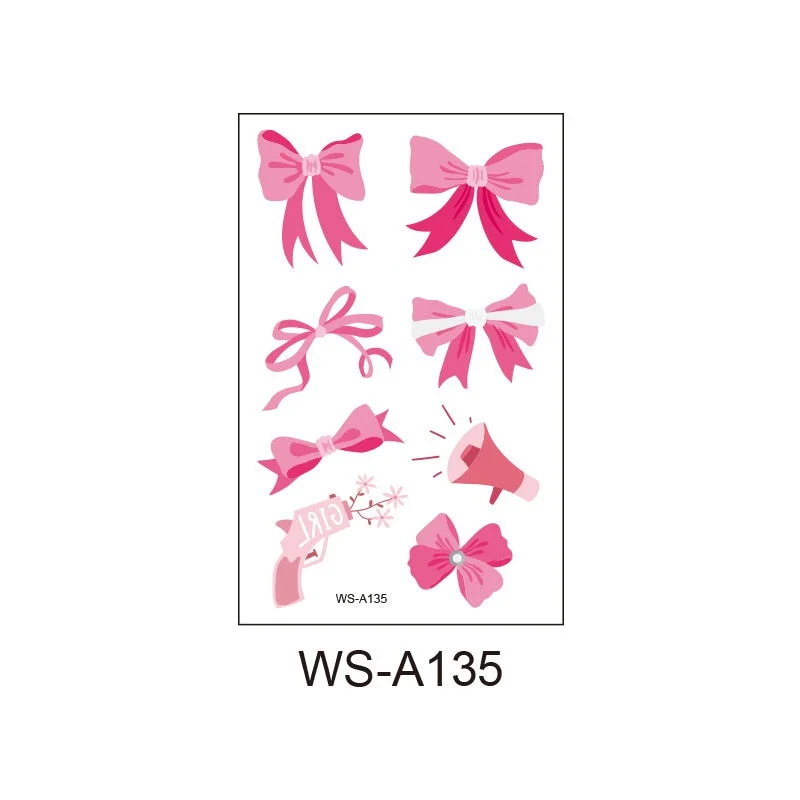 Pink Ribbon Tattoo Sticker Waterproof Sweat Promotional Event Disposable Tattoo Sticker Caring Day Tattoo Sticker