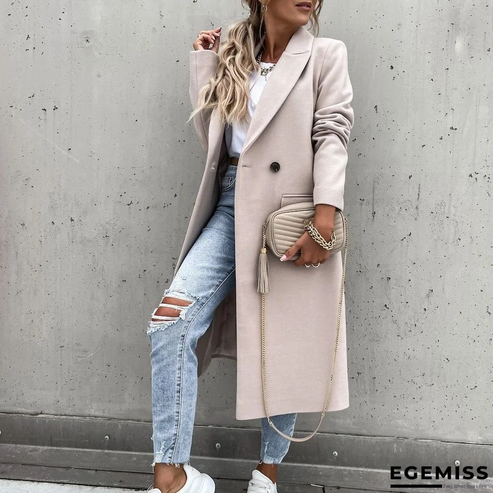 Autumn and Winter Long Suit Collar Woolen Coat Coat Coat | EGEMISS