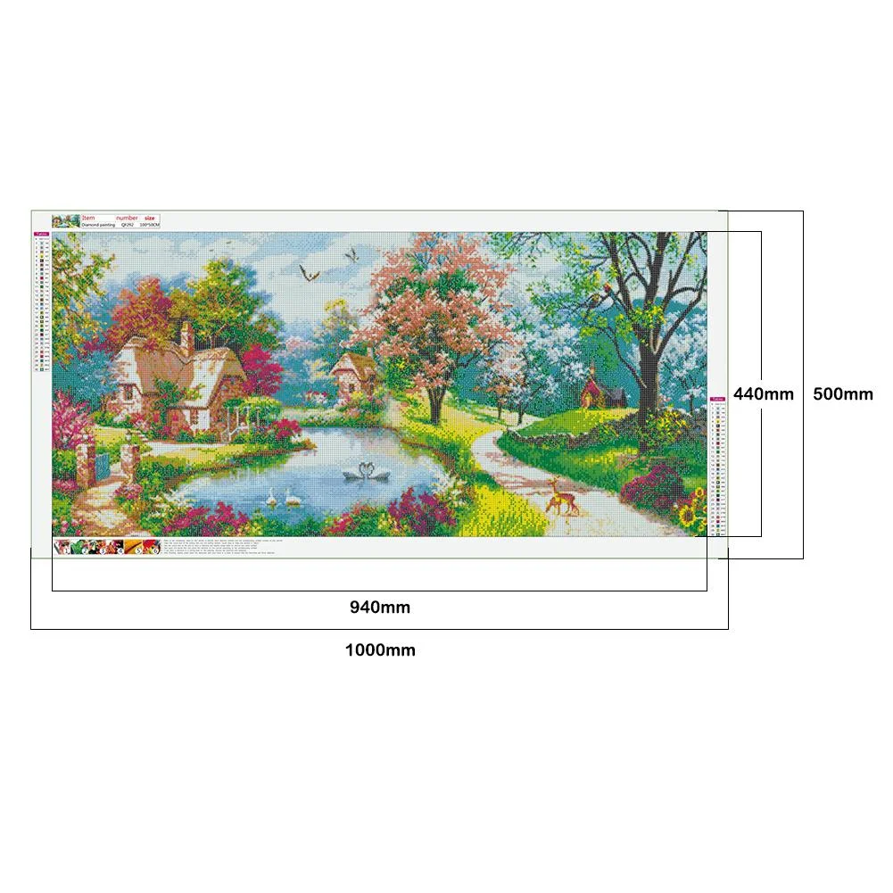 Diamond Painting - Full Round Drill - Beautiful Garden (100*50cm)