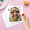 uk.everydayedeals 6Pcs DIY Diamond Painting Greeting Card - Tiger Monkey