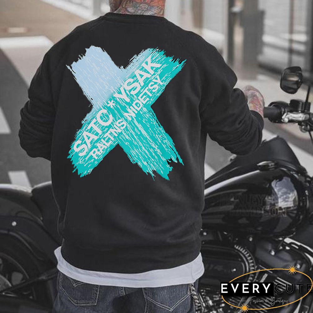 Men Fashion Print Casual Sweatshirt