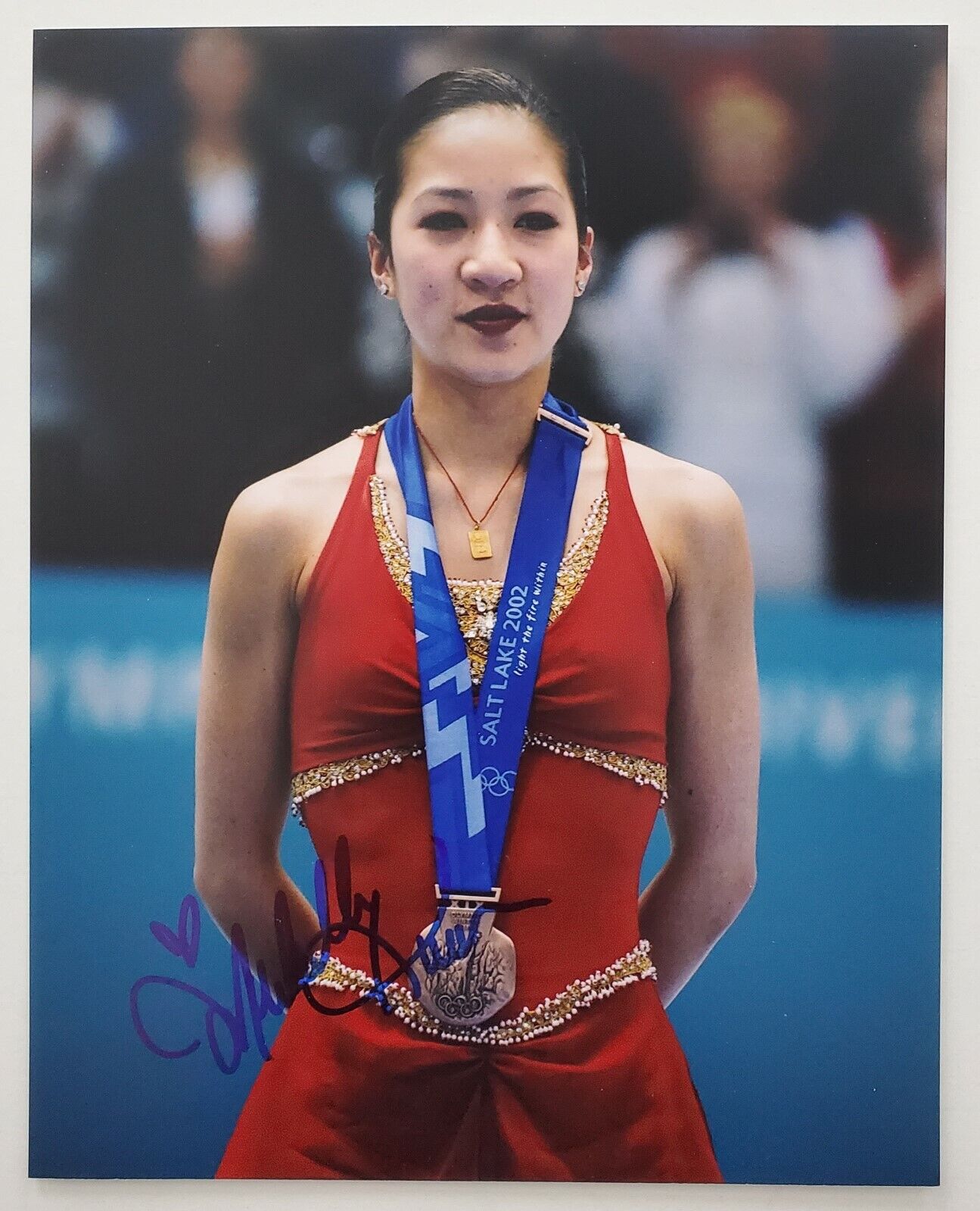 Michelle Kwan Signed 8x10 Photo Poster painting World Figure Skating Champion Olympian Medal RAD