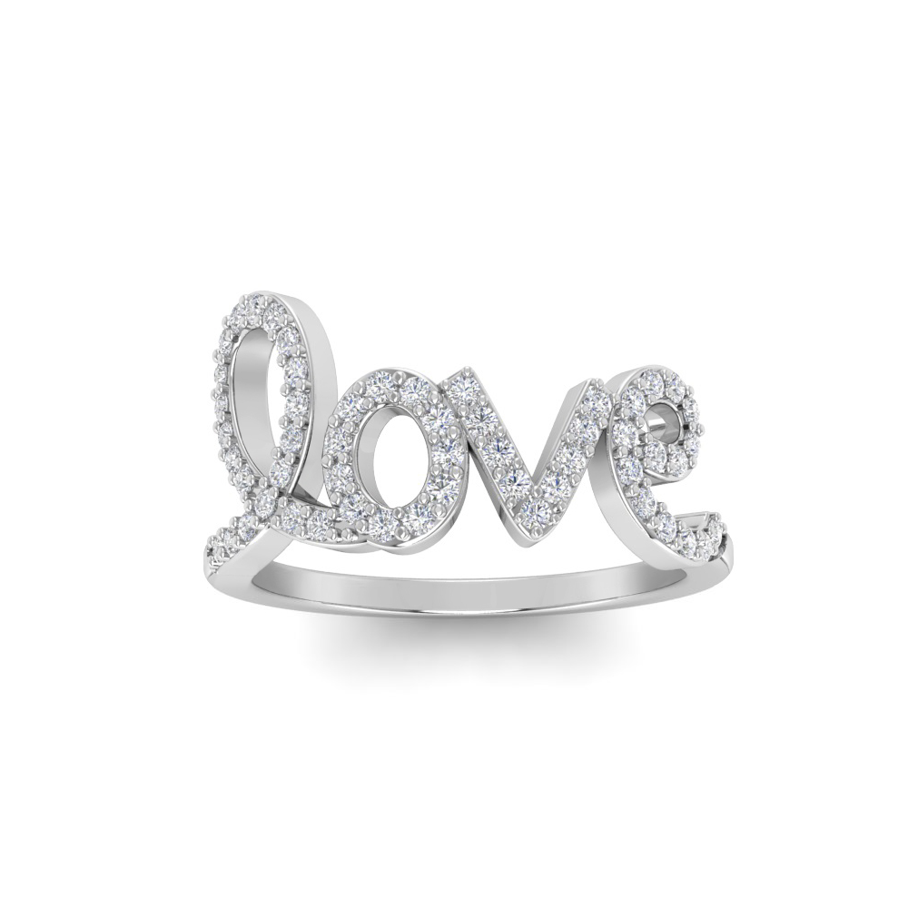 Gift for Girlfriend Love Script Ring