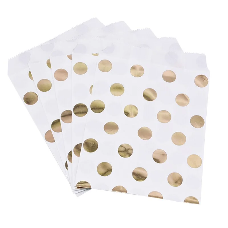 25Pcs Paper Bags Candy Gift Bag Food Packaging Christmas Wedding Favor Baby Shower Rose Gold Birthday Party Decoration Treat Bag