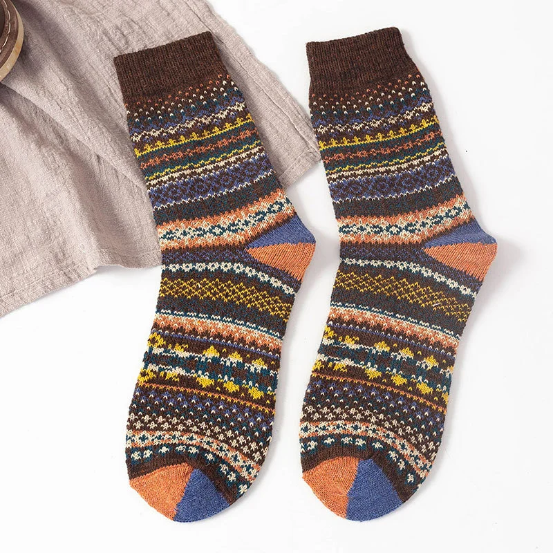 Autumn And Winter Warm Retro Ethnic Style Mid-tube Men's Wool Socks