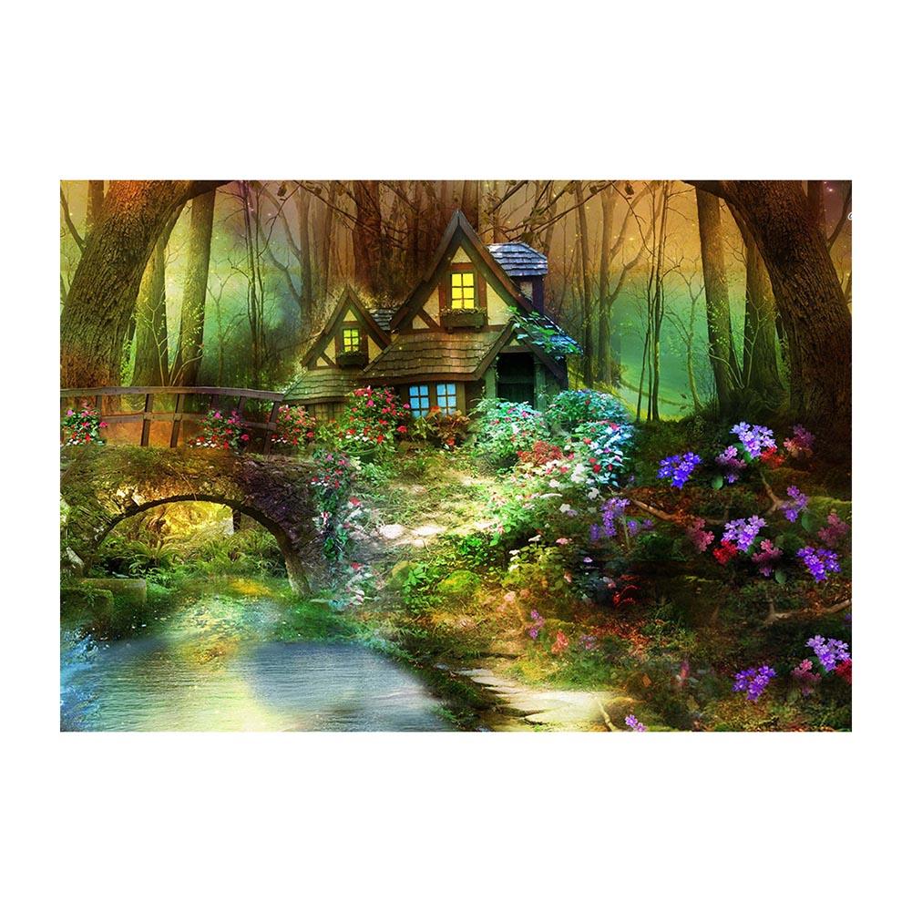 

40*30CM - Magic Woods House - Round Drill Diamond Painting, 501 Original