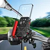 Cooling Motorcycle Phone Mount with USB/TYPE-C Charging Port Motorcycle Phone Holder 360 Rotation Cellphone Cradle Adjustable for 5.4-7.8 Inch Smartphone (Handlebar)