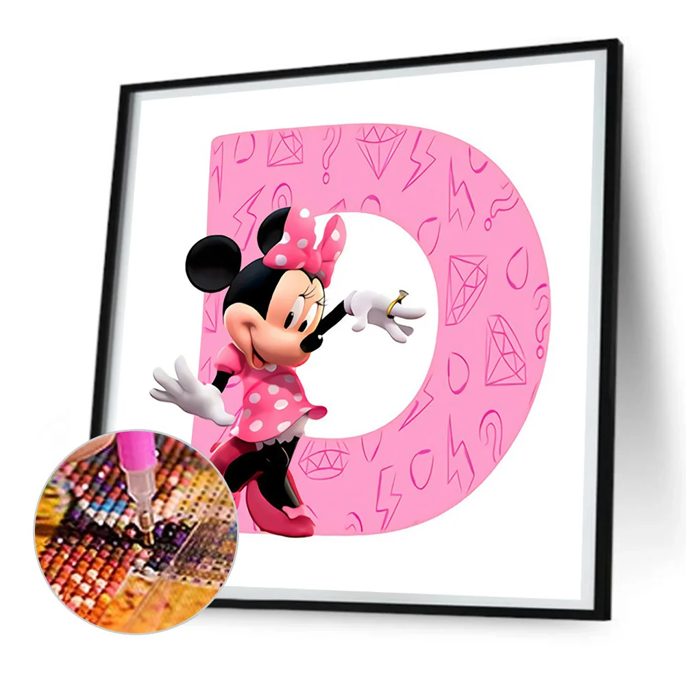 Full Round Diamond Painting 30*30cm - Minnie Mouse And The Letter D