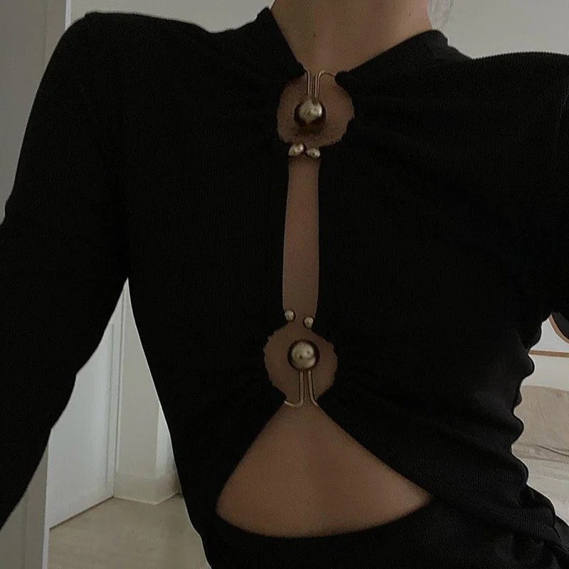 Uveng Uveng Women's New Hot Sexy Metal Slim Design Sense Bottom Joined Suit Female