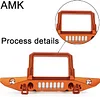 AMK Aluminum Alloy RC Crawler Car Front Rear Bumper with Tow Hook Winch Base for 1/6 SCX6 Jeep JLU Wrangler 4WD Upgrade Parts-2 in 1 Blue (2 in 1 Blue)
