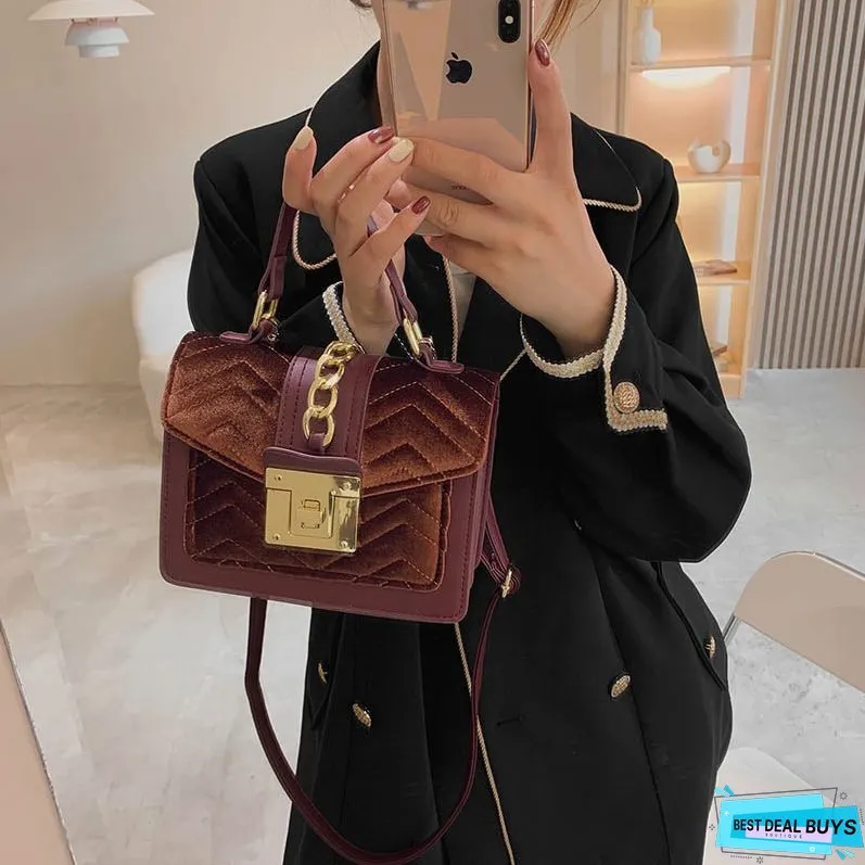 West Palm Beach Velvet Shoulder Bag