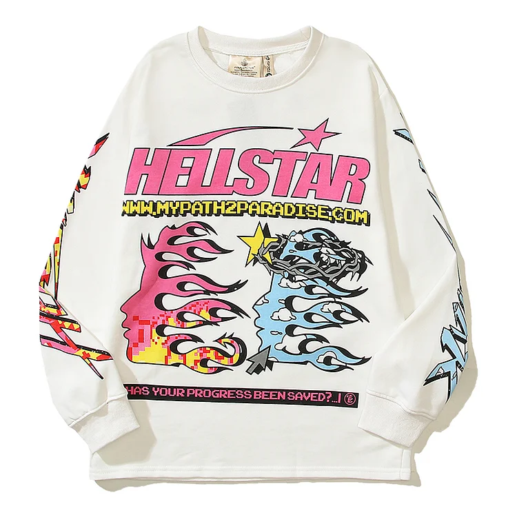 Sopula Y2K Fashion Vintage Hellstar Graphic Long Sleeve T-Shirt