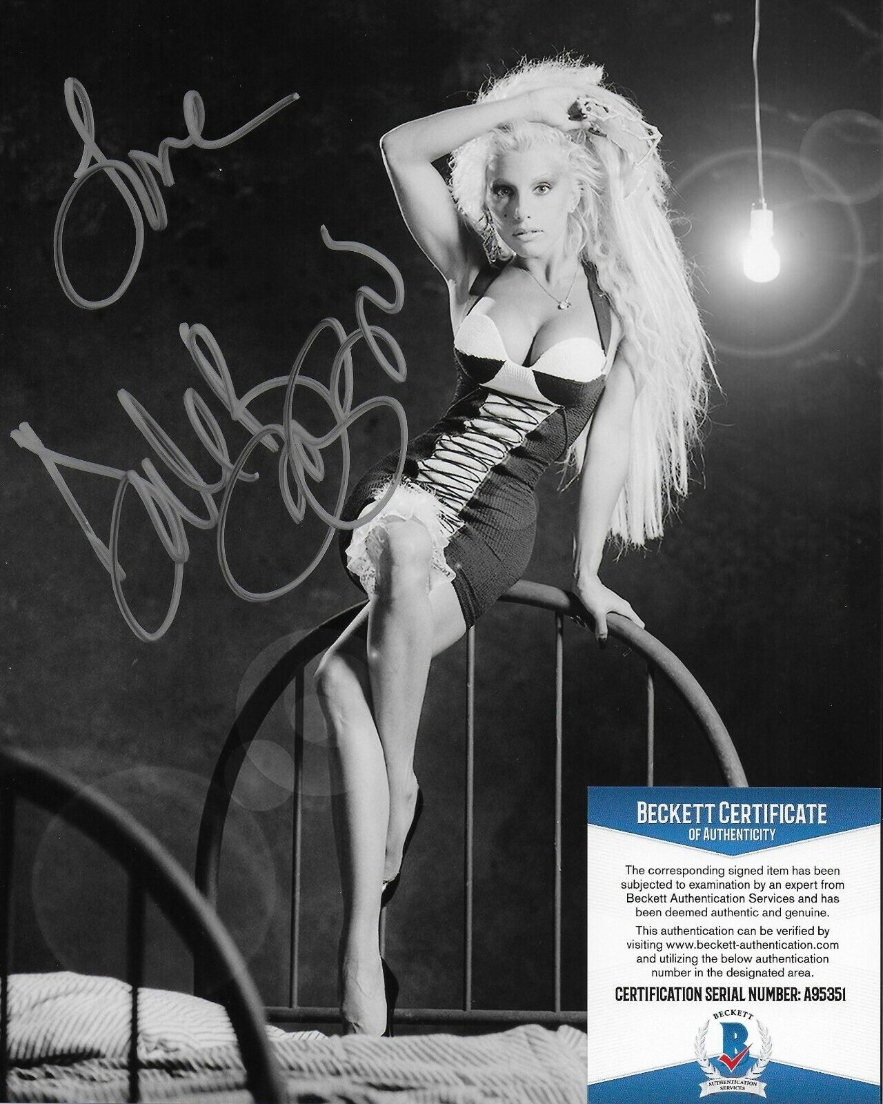 Dale Bozzio Missing Persons Original Autographed 8X10 Photo Poster painting w/Beckett COA