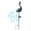 Metal Peacock Garden Ornament Lamp Waterproof LED for Courtyard Garden Path Lawn