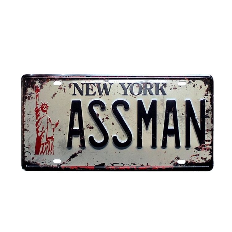 Assman - Car License Tin Signs/Wooden Signs - Calligraphy Series - 6*12inches