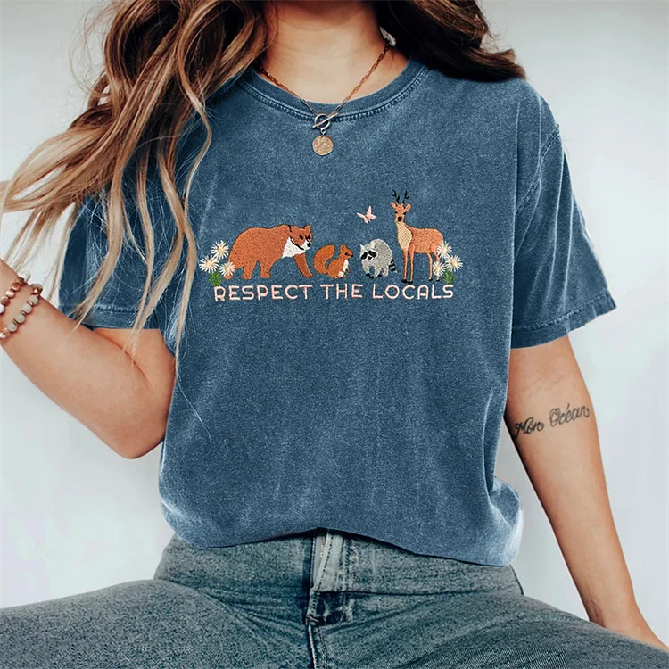 Utbros Respect The Locals Protect National Park Embroidered Washed T Shirt