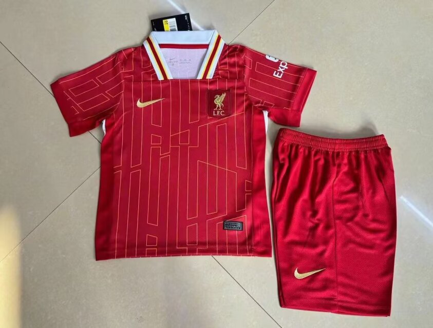 24/25 Liverpool Home Kids Kit Football Jersey Thai Quality