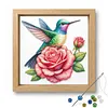 Humming Rose Glass Bead Partial 11CT DIY Stamped Cross Stitch Kits for Beginners Adults Home Decor Cross Stitch Art and Crafts Kits 14.04x14.04in tapestrymarket
