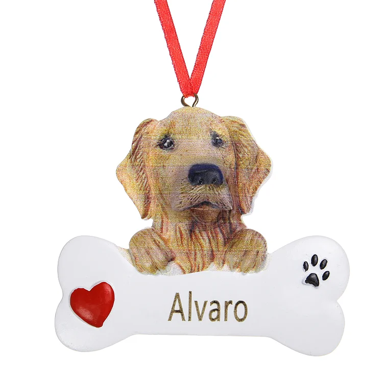 Dog Christmas Ornament Customized 1 Name Resin Xmas Decor Personalized Gifts for Family Friends
