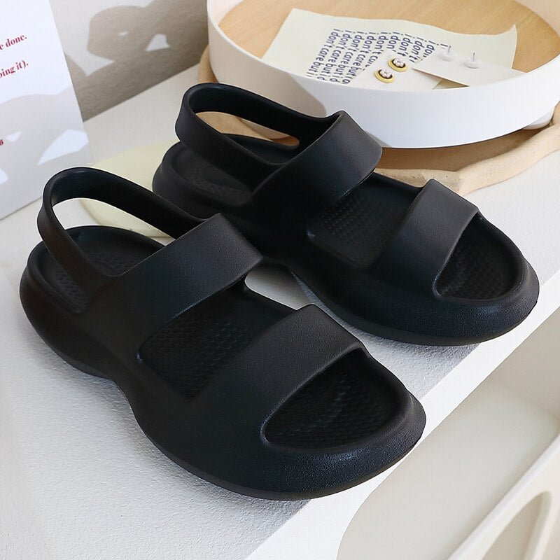 Summer Women Flip Flops Slippers Solid Thick EVA Platform Non-Slip Heel Sandals Home Outdoor Beach Couples Men's Ladies Shoes