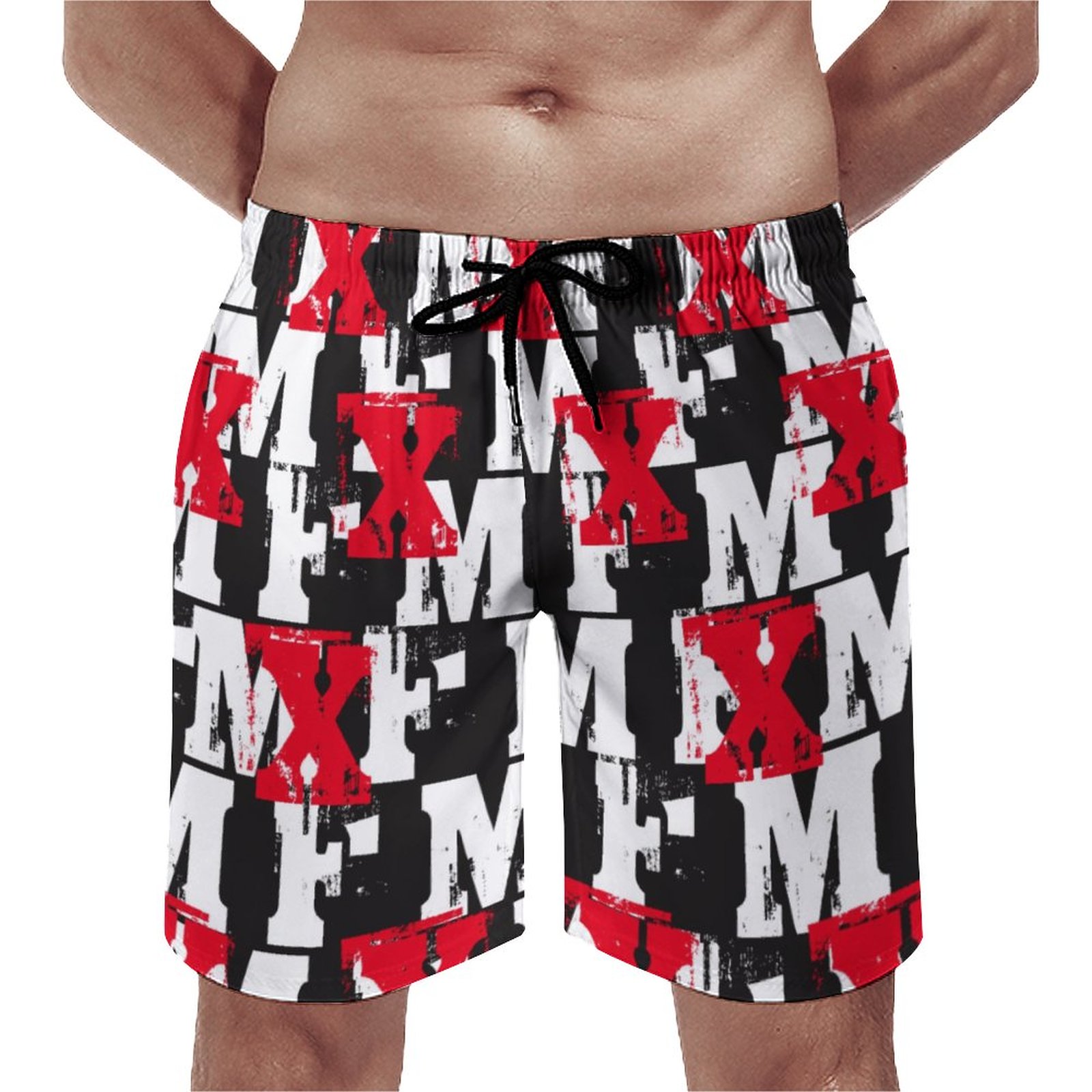 Mixxedfit Inspired Mf Represent Elegant Men's Swim Trunks Summer Board Shorts Quick Dry Beach Short with Pockets
