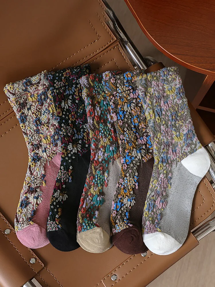 5 Pairs Vintage Winter Socks For Women