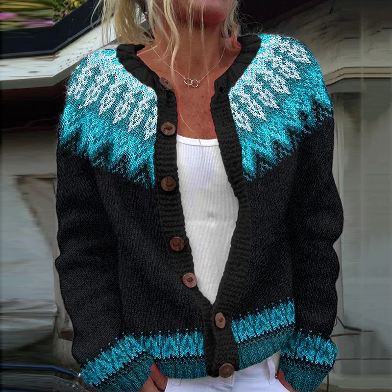 Vintage Tribal Icelandic Pattern Women's Sweater