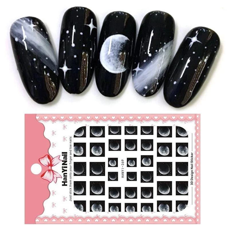 5D White Nail Sticker Rose Flower Engraved Embosse Design Transfer Decals Slider Wraps DIY Nail Art Decoration Accessories