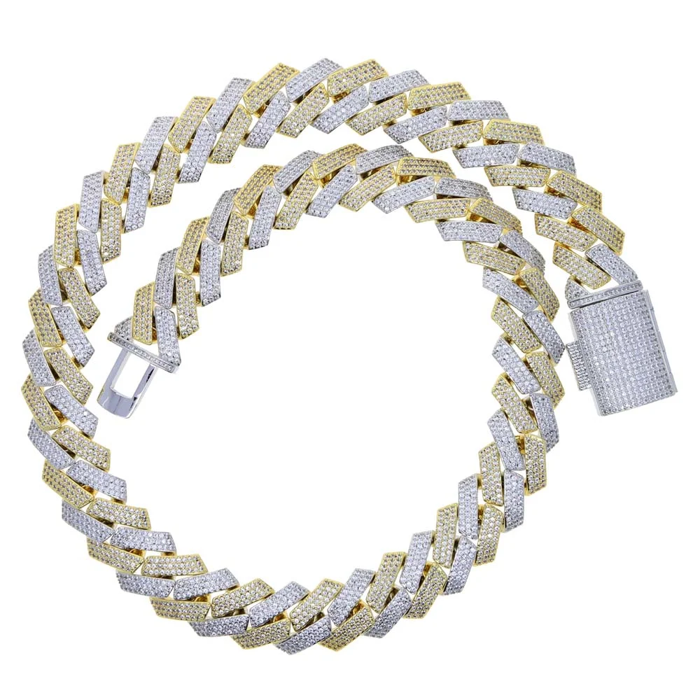 20MM Hip Hop Three Rows Cuban Link Chain Iced Out Men Jewelry-VESSFUL
