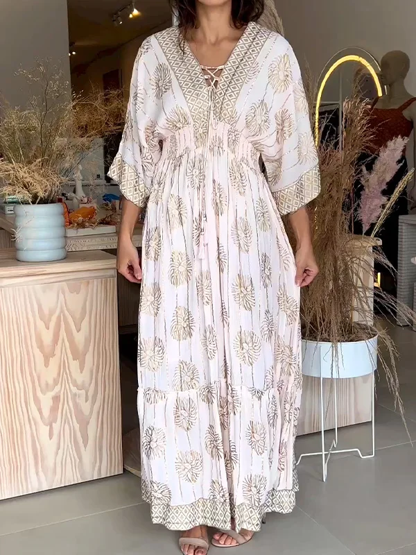 Boho Resort Midi Dress for Women