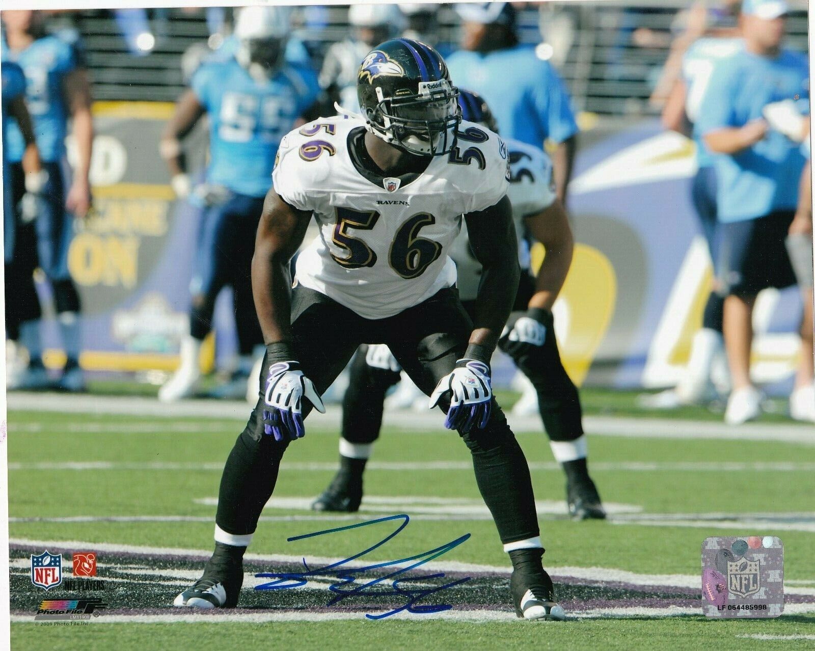 TAVARES GOODEN BALTIMORE RAVENS ACTION SIGNED 8X10