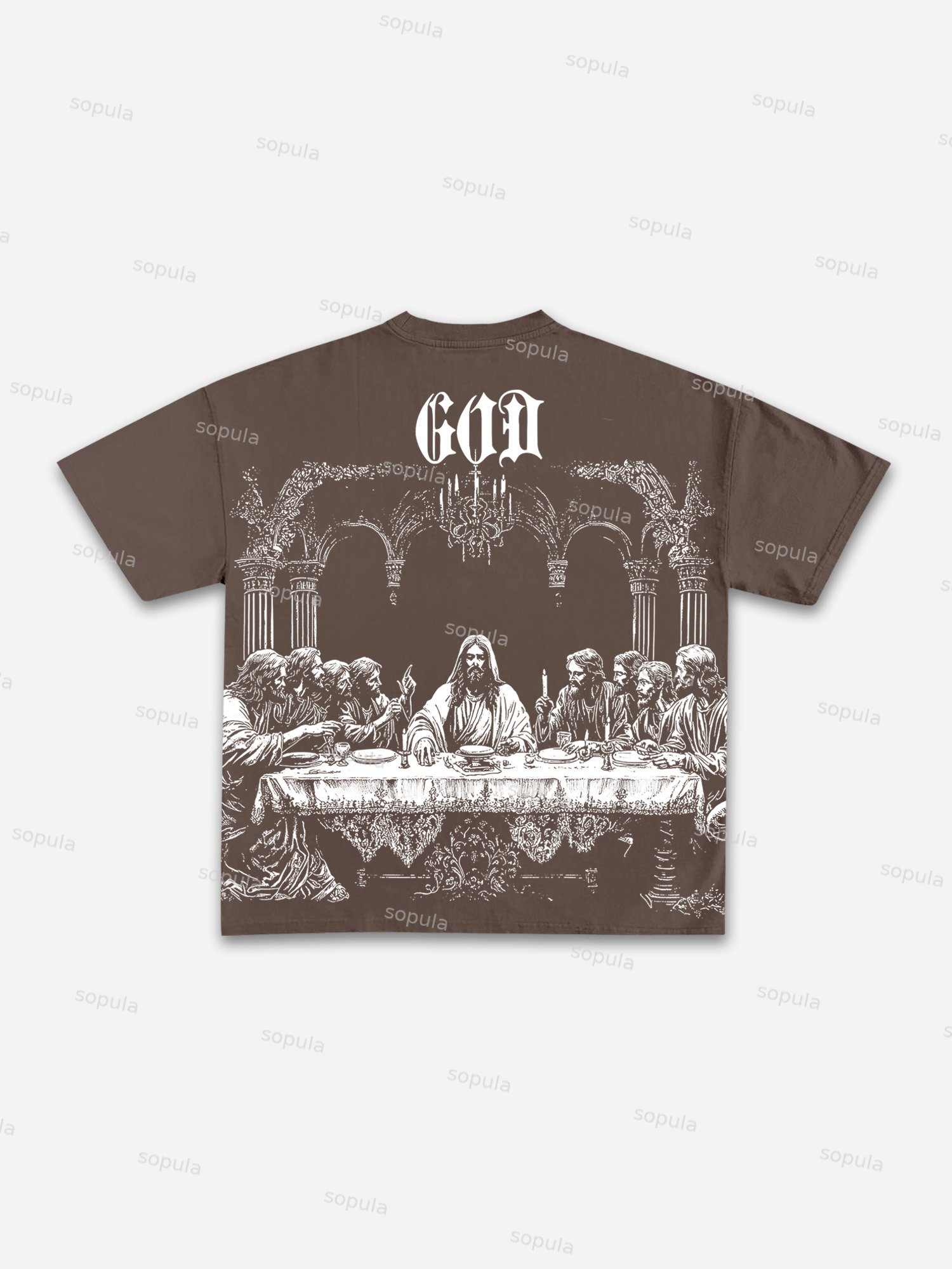 God's Supper Print Cotton T-shirt - Sopula｜Premium Graphic Tees & Graphic Clothing