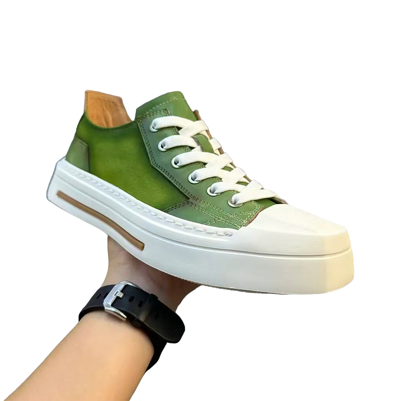 Handmade Retro Square Toe Fashion Cowhide Skate Shoes DANRRIO.COM DANRRIO
