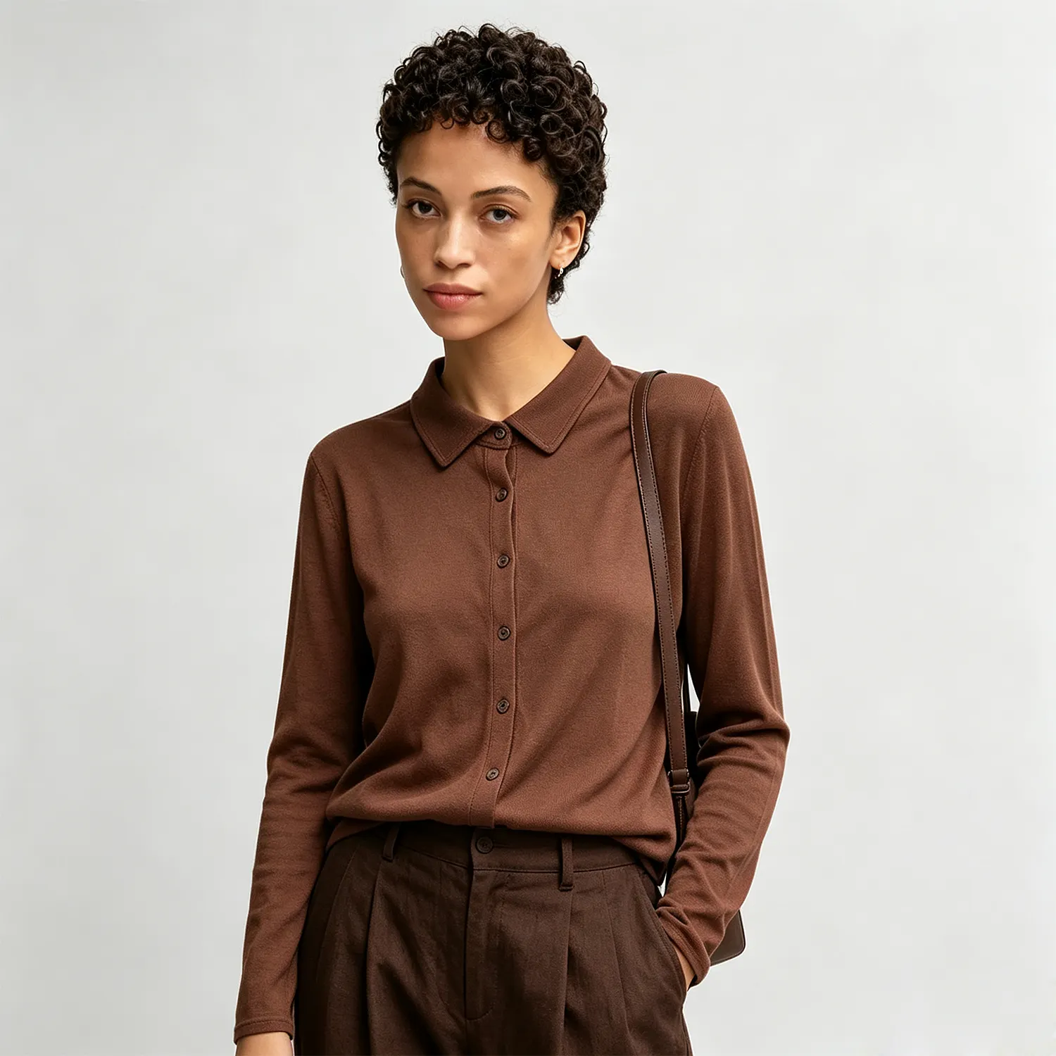 Women's Mulberry Silk Cardigan Relaxed Fit Mock Neck Long Sleeve REAL SILK LIFE