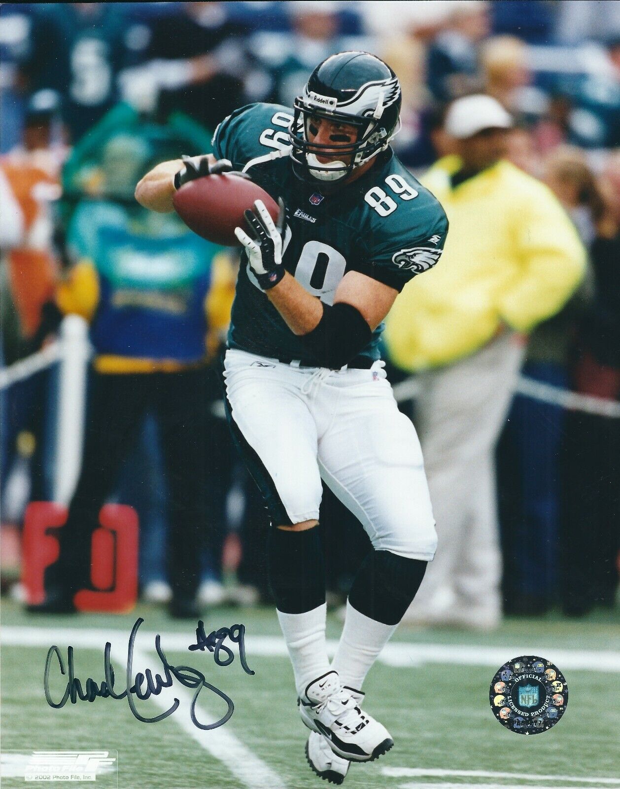 Autographed 8x10 CHAD LEWIS Philadelphia Eagles Autographed Photo Poster painting - w/COA