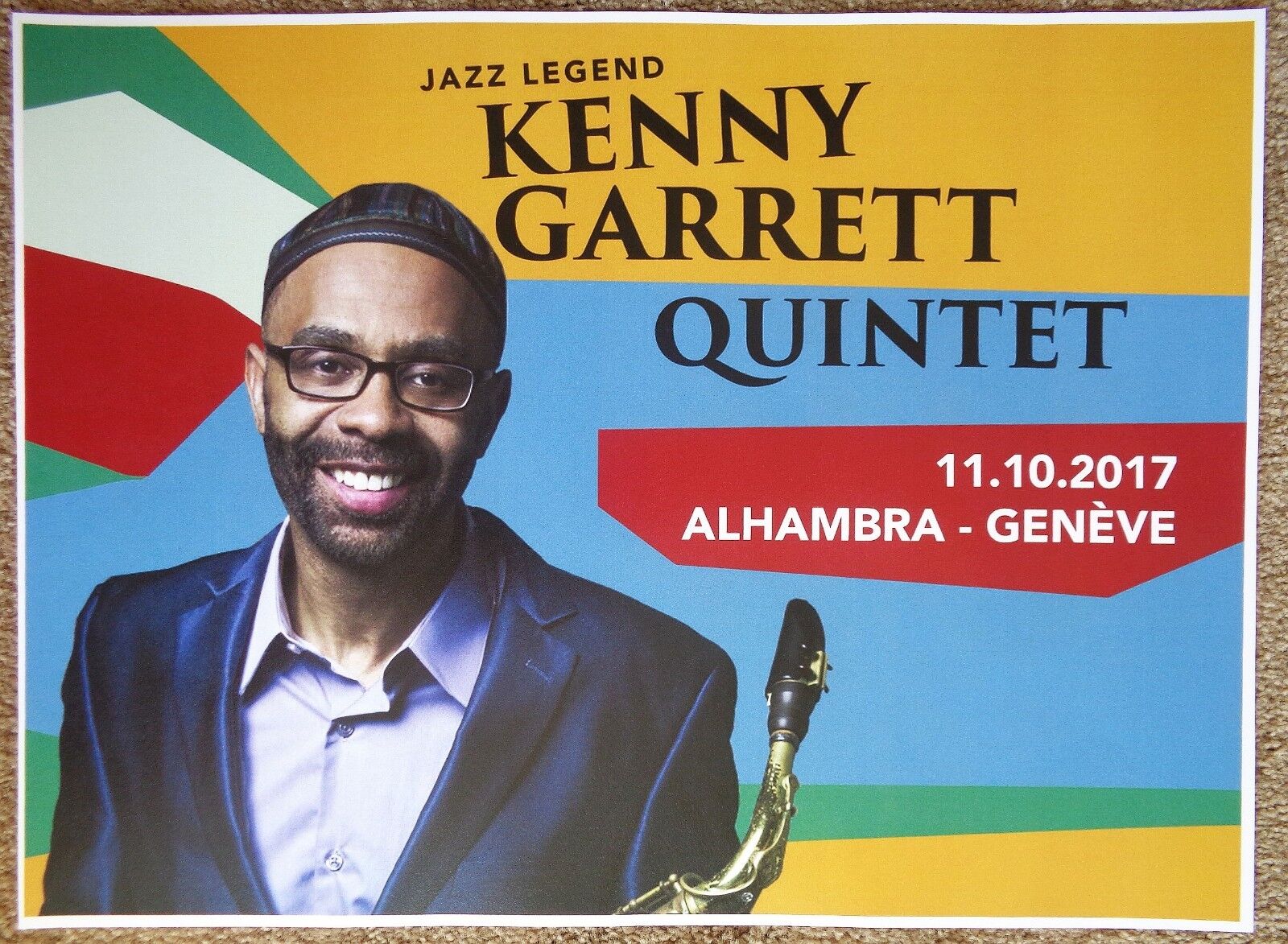 KENNY GARRETT 2017 Gig POSTER Geneva Switzerland Concert