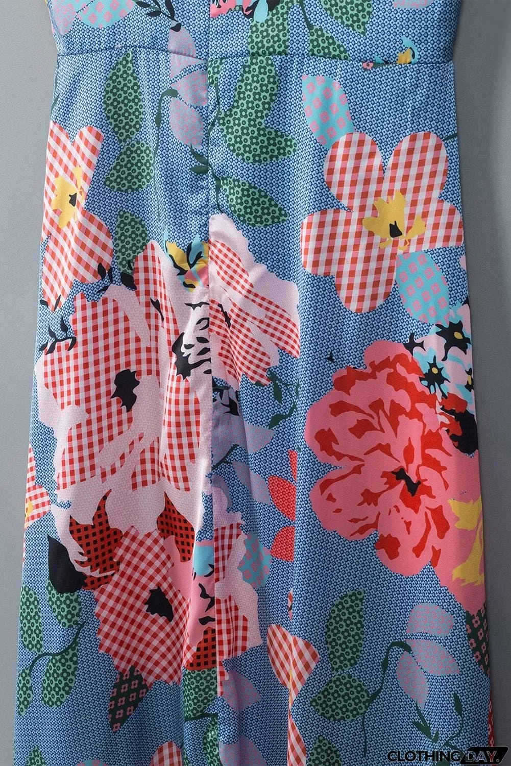 Floral Tied Cutout Split Spaghetti Strap Dress