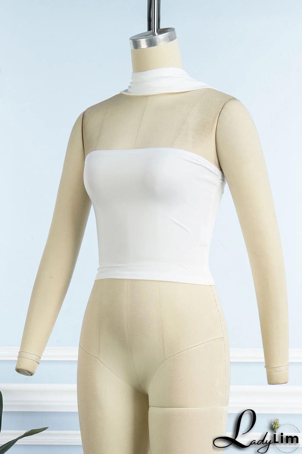 Black Sexy Solid Patchwork Halter Tops