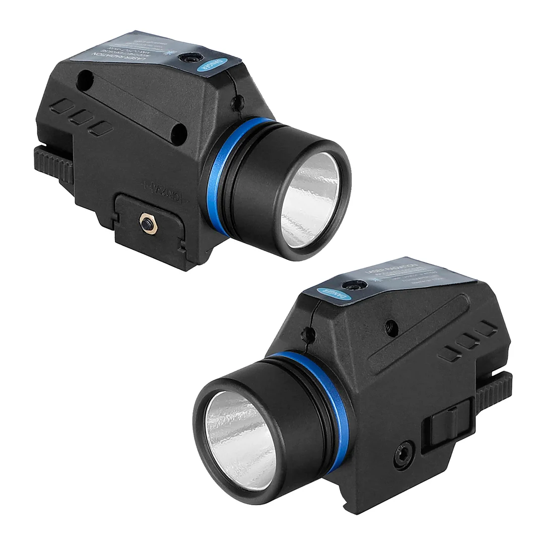 ohhunt® Mini Flashlight Blue Laser White LED Flashlight Combo with 20mm Picatinny Rail Mount Weapon Torch Light